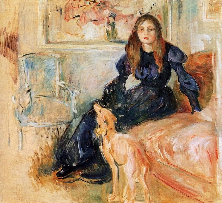 Ragazza seduta con il cane - Musée Marmottan Monet
